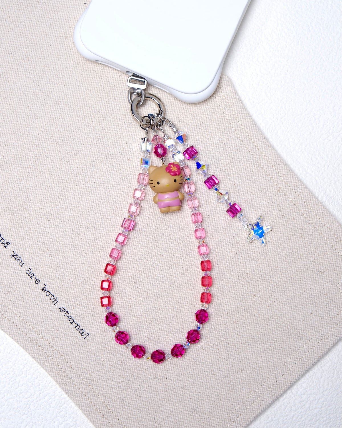 Crystal Phone Chains: Compare Rainbow, Black & Pearl