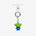 Green three-eyed alien phone charm with a green crystal star and silver-tone attachment hardware, shown on white.