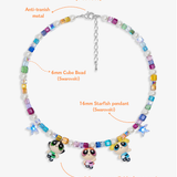 Close-up detail of Power Trio Necklace · handmade Swarovski crystal jewelry