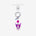 Purple pointed-ear character phone charm with a magenta crystal accent, silver ring and clear attachment tab.