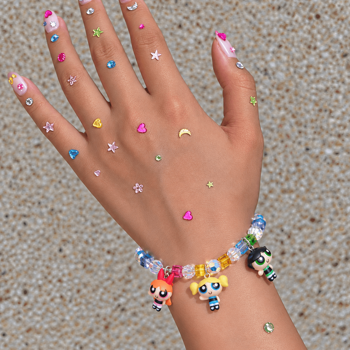 Rainbow Hero Trio Crystal Charm Bracelet
