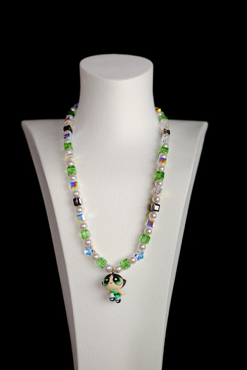 Green Power Girl Swarovski Necklace - ShinoraStudio