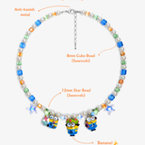 Close-up detail of Sunshine Trio Charm Necklace · handmade Swarovski crystal jewelry