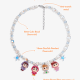 Close-up detail of Crayon Days Necklace · handmade Swarovski crystal jewelry