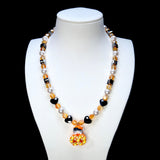 Amber Mischief Pearl & Crystal Charm Necklace