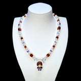 Cocoa Cloud Pearl & Crystal Charm Necklace