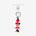 Detachable phone charm with a red-bow mouse figure, red heart crystal, black crystal accents and a silver-tone ring.