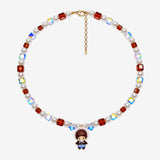 Cocoa Cloud Pearl & Crystal Charm Necklace