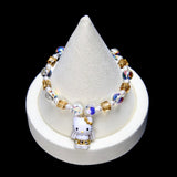 Golden Halo Crystal Cat Charm Bracelet