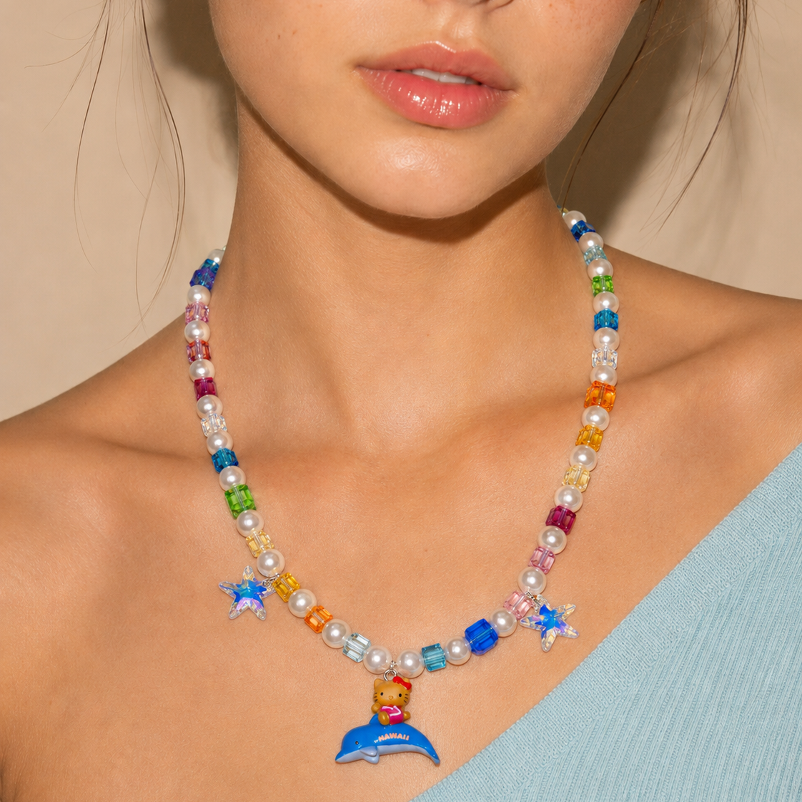 Ocean Ride Cat Charm Necklace