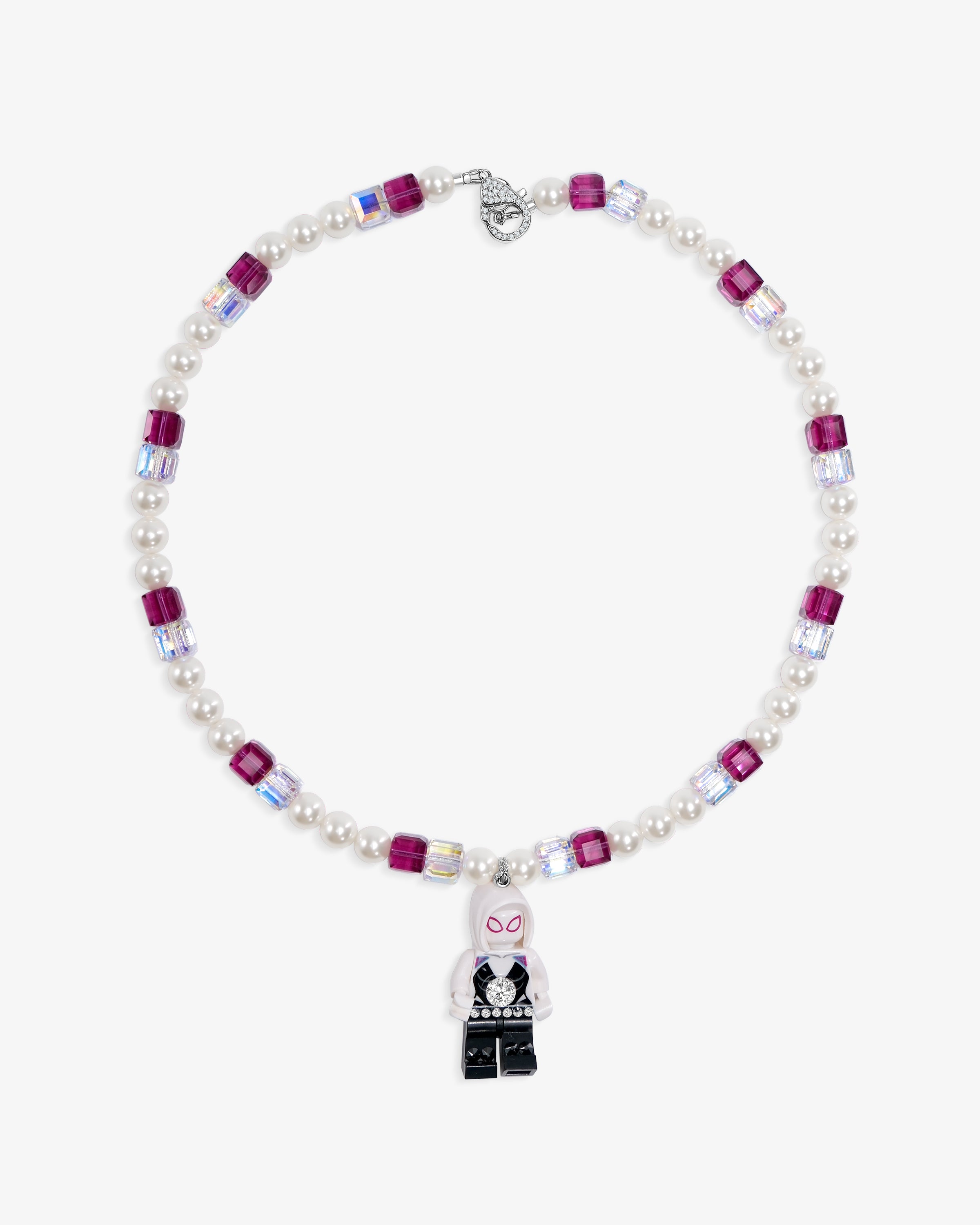 Pastel Hero Vintage LEGO Charm Swarovski Necklace