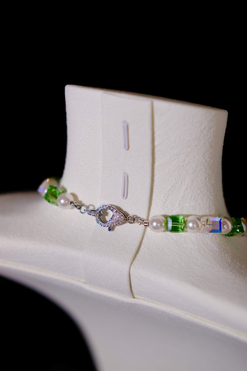 Green Power Girl Swarovski Necklace - ShinoraStudio