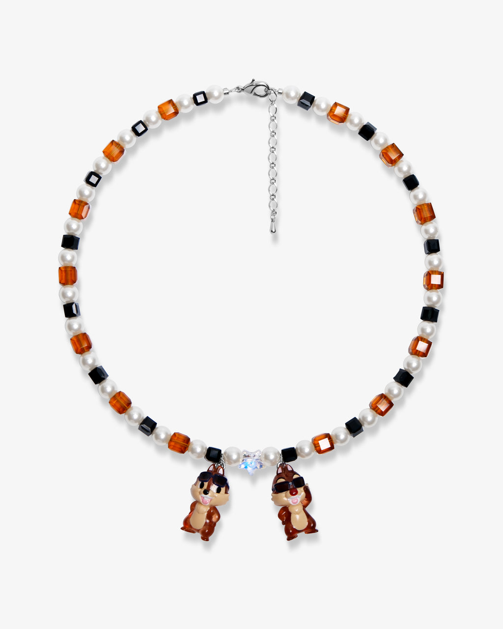 Retro Duo Sparkle Charm Swarovski Necklace