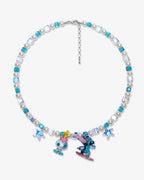 Surf Blue Stitch Charm Swarovski Necklace