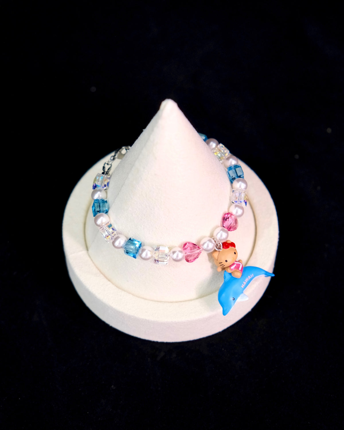 Hawaii Dolphin Rider Charm Swarovski Bracelet