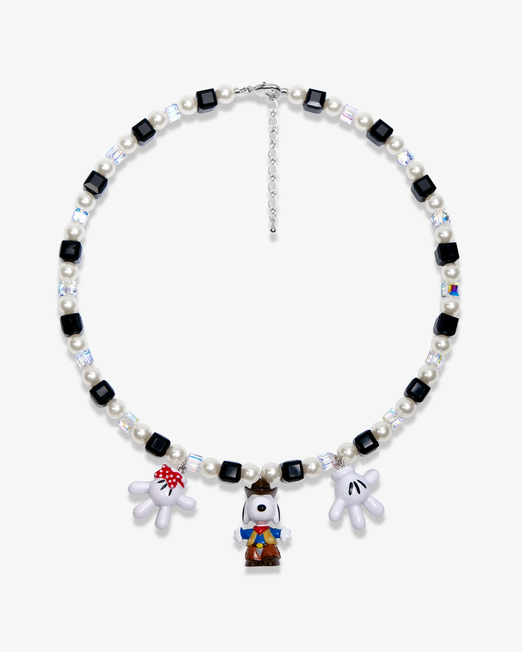 Western Pup Trio Swarovski Crystal Charm Necklace