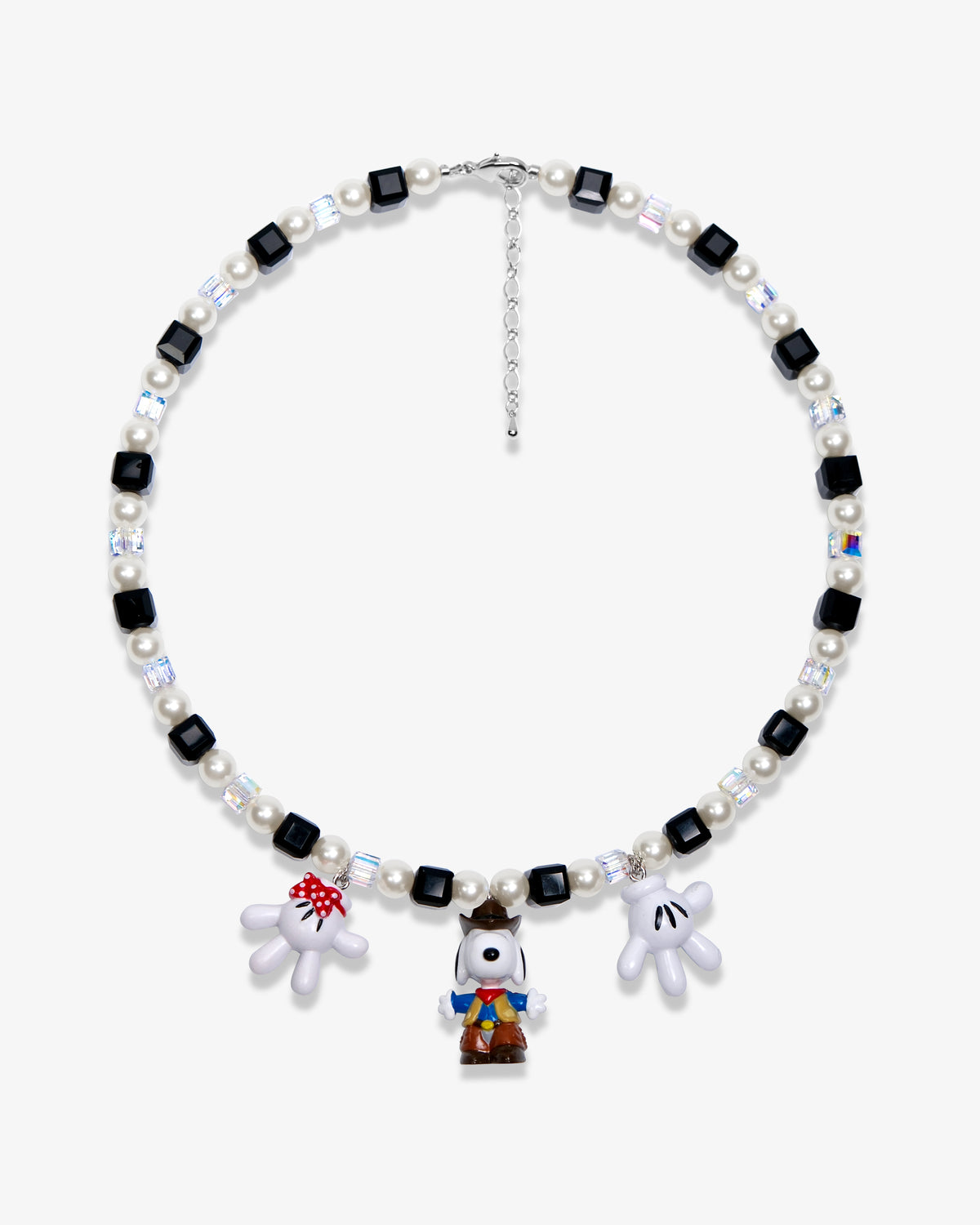 Western Pup Trio Swarovski Crystal Charm Necklace