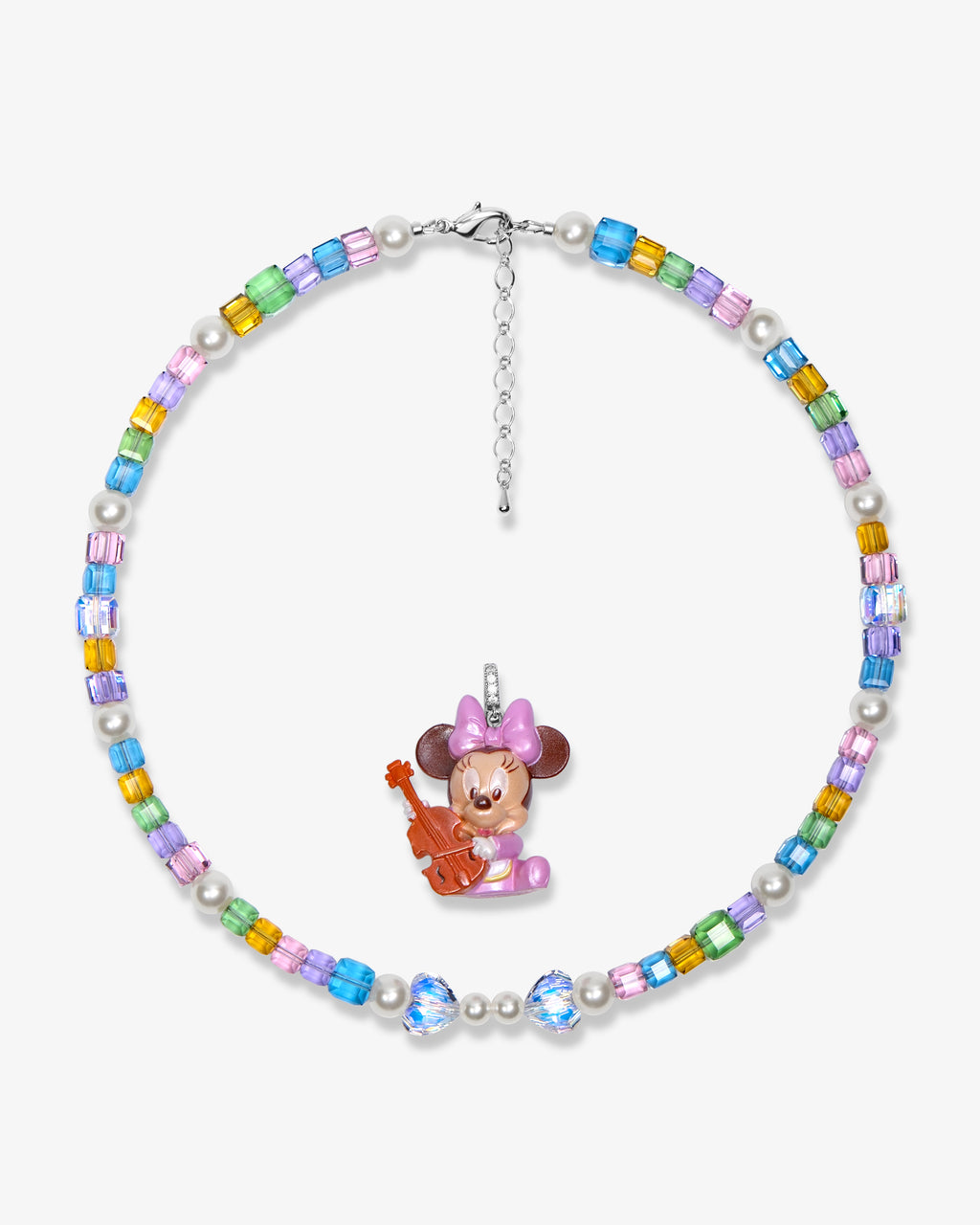 Rainbow Melody Swarovski Crystal Charm Necklace