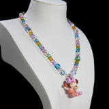 Rainbow Melody Necklace product photo, handmade charm necklace by Shinora Studio