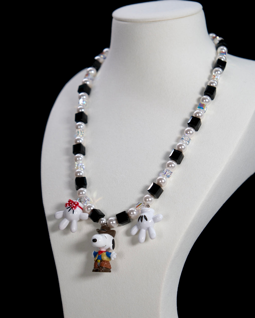 Western Pup Trio Swarovski Crystal Charm Necklace