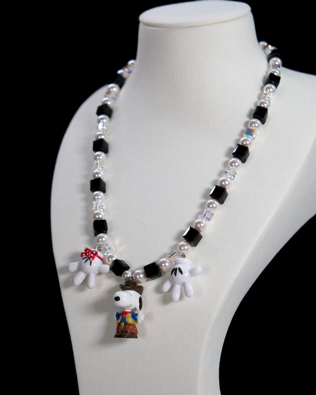 Western Pup Trio Swarovski Crystal Charm Necklace