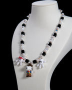 Western Pup Trio Swarovski Crystal Charm Necklace