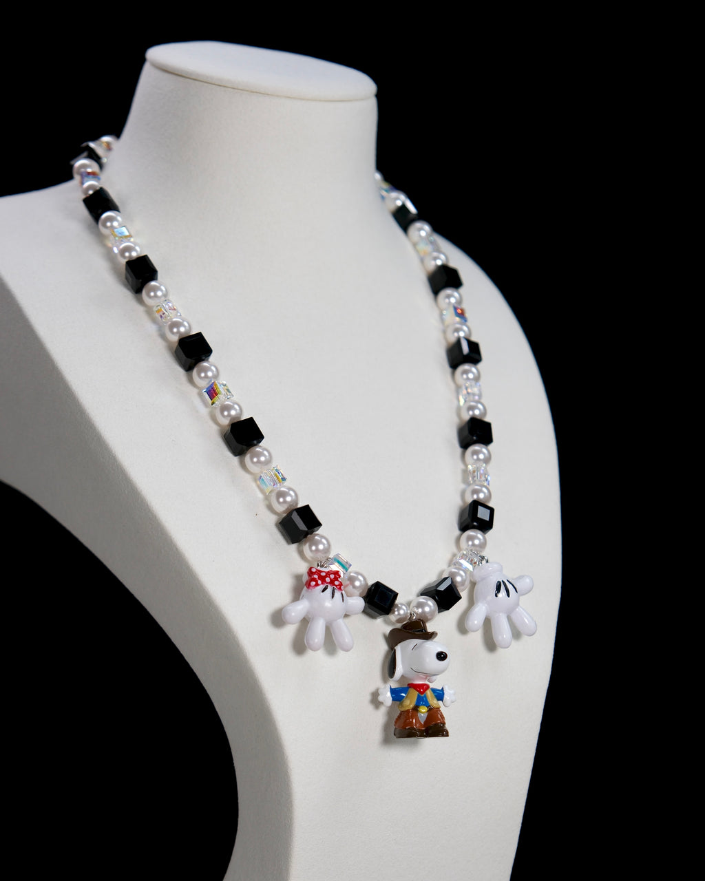 Western Pup Trio Swarovski Crystal Charm Necklace