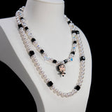 Black Pearl Starlet Necklace product photo, handmade charm necklace by Shinora Studio