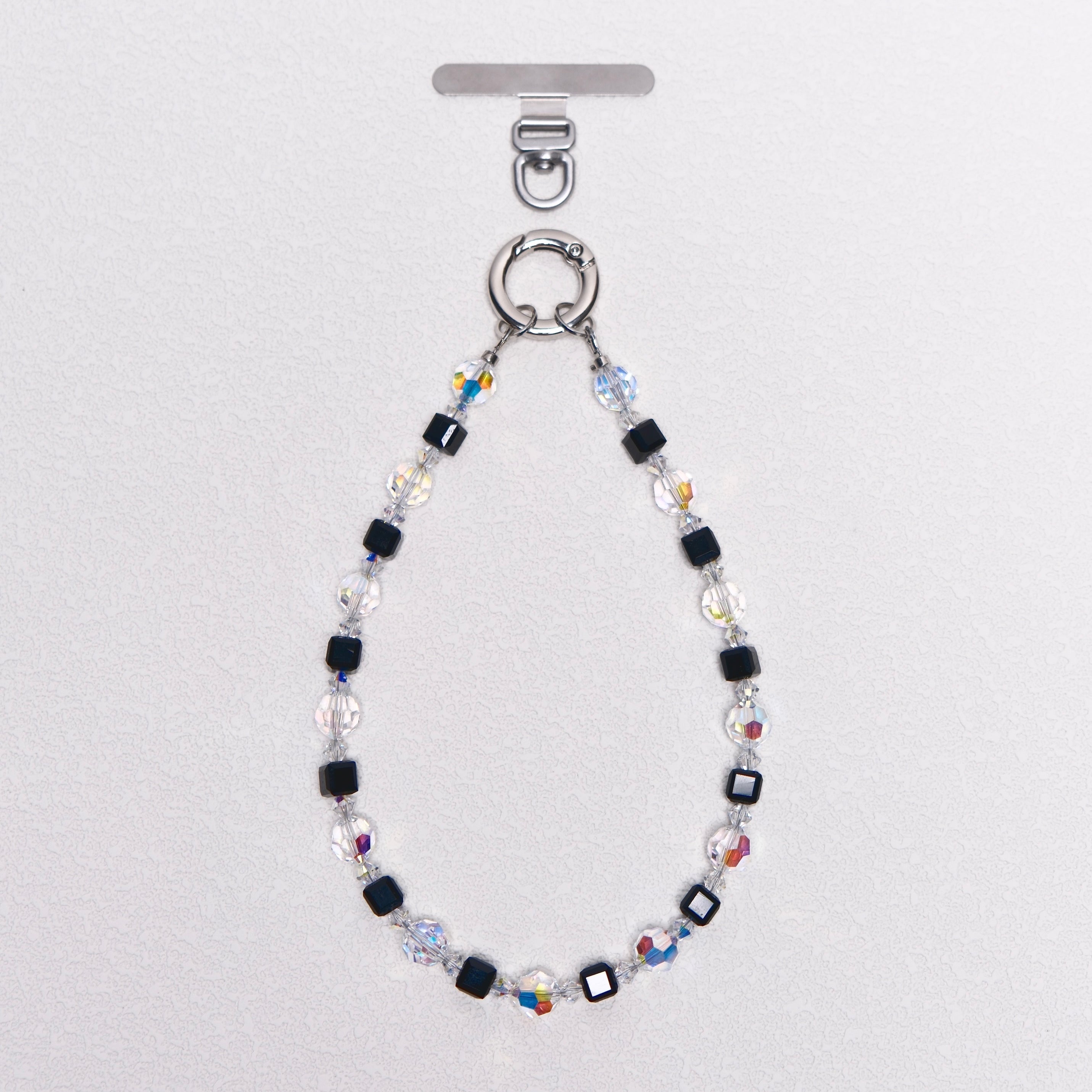 Black Swarovski Crystal Phone Chain