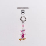 Vintage Pink Skateboard Character Phone Charm