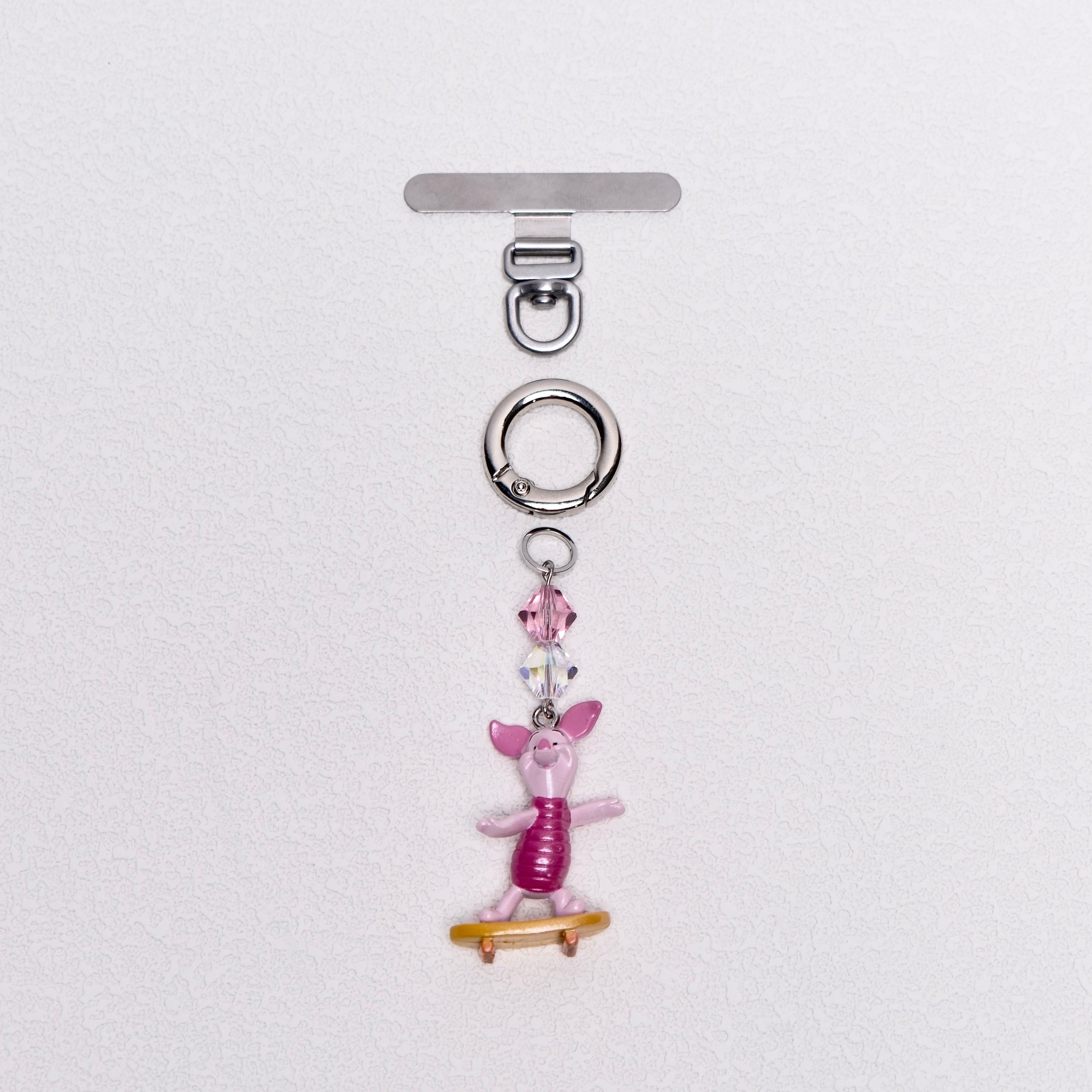 Vintage Pink Skateboard Character Phone Charm