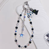 Black Swarovski Crystal Phone Chain
