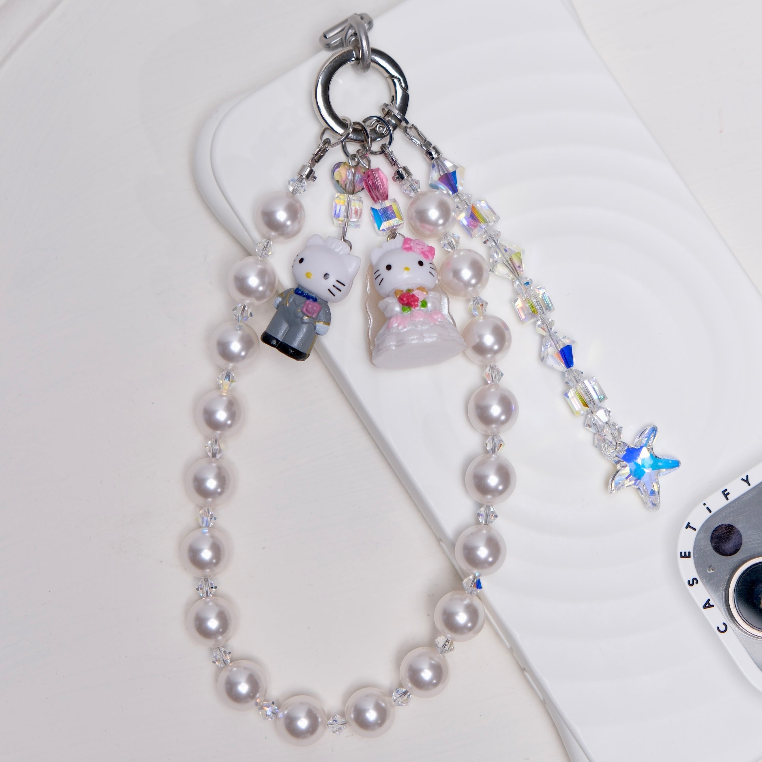 Swarovski Pearl Crystal Phone Chain