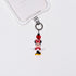 Product photo showing Vintage red-bow character-inspired phone charm with a red crystal heart and silver-tone phone hardware.