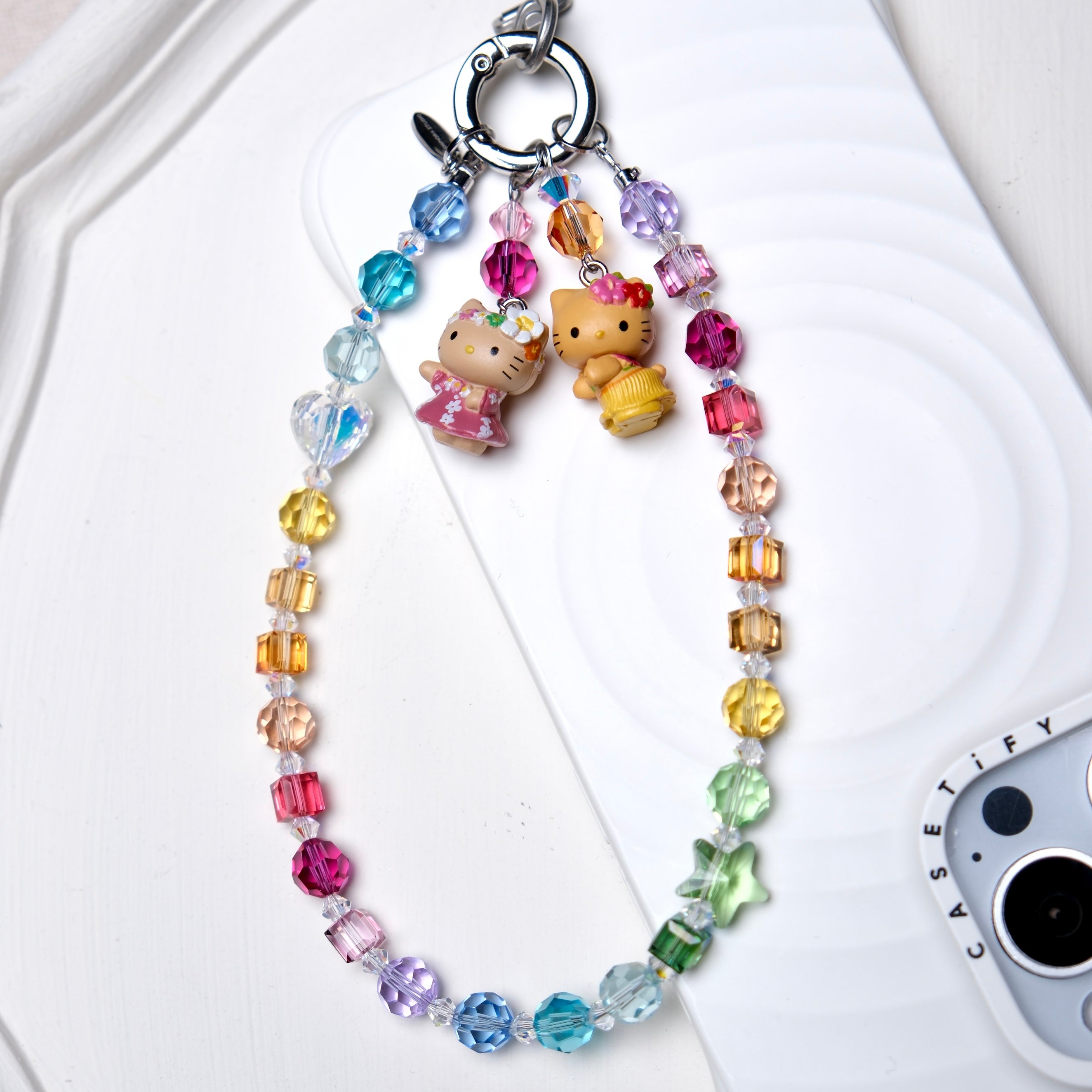 Rainbow Swarovski Crystal Phone Chain
