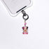 Pink heart vintage character phone charm with pink and clear Swarovski crystal accents and silver-tone hardware