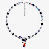 Black & Silver Mouse Charm Necklace
