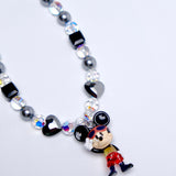 Black & Silver Mouse Charm Necklace