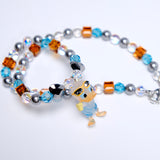 Orange & Blue Duck Charm Necklace
