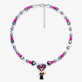 Pink & Silver Mouse Charm Necklace