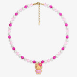 Pink Pearl Cat Charm Necklace