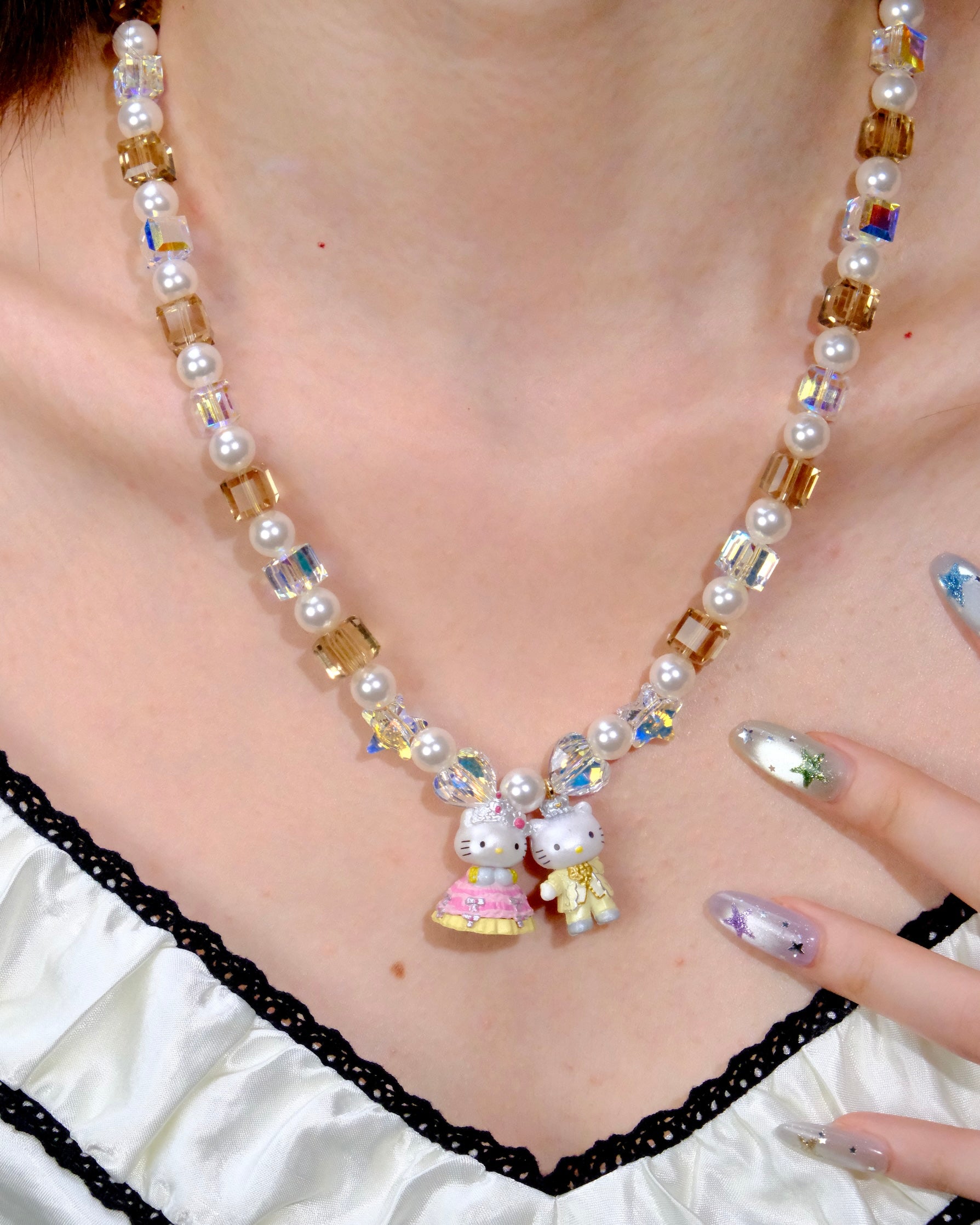 Detail product photo of Royal Wedding Charm Necklace by Shinora Studio.