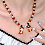 Additional product photo of Retro Sparkle Charm Necklace by Shinora Studio.