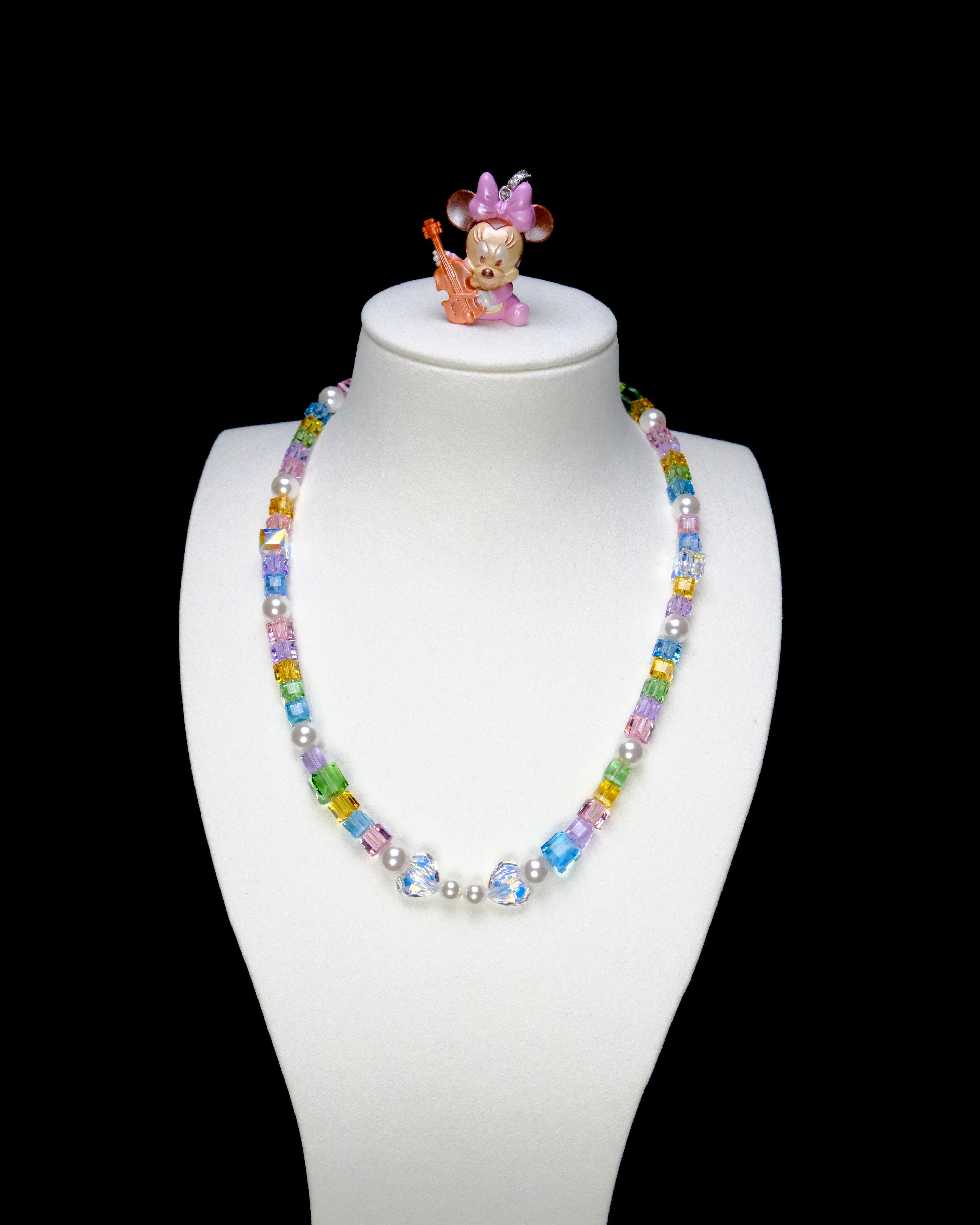 Additional product photo of Rainbow Melody Charm Necklace by Shinora Studio.
