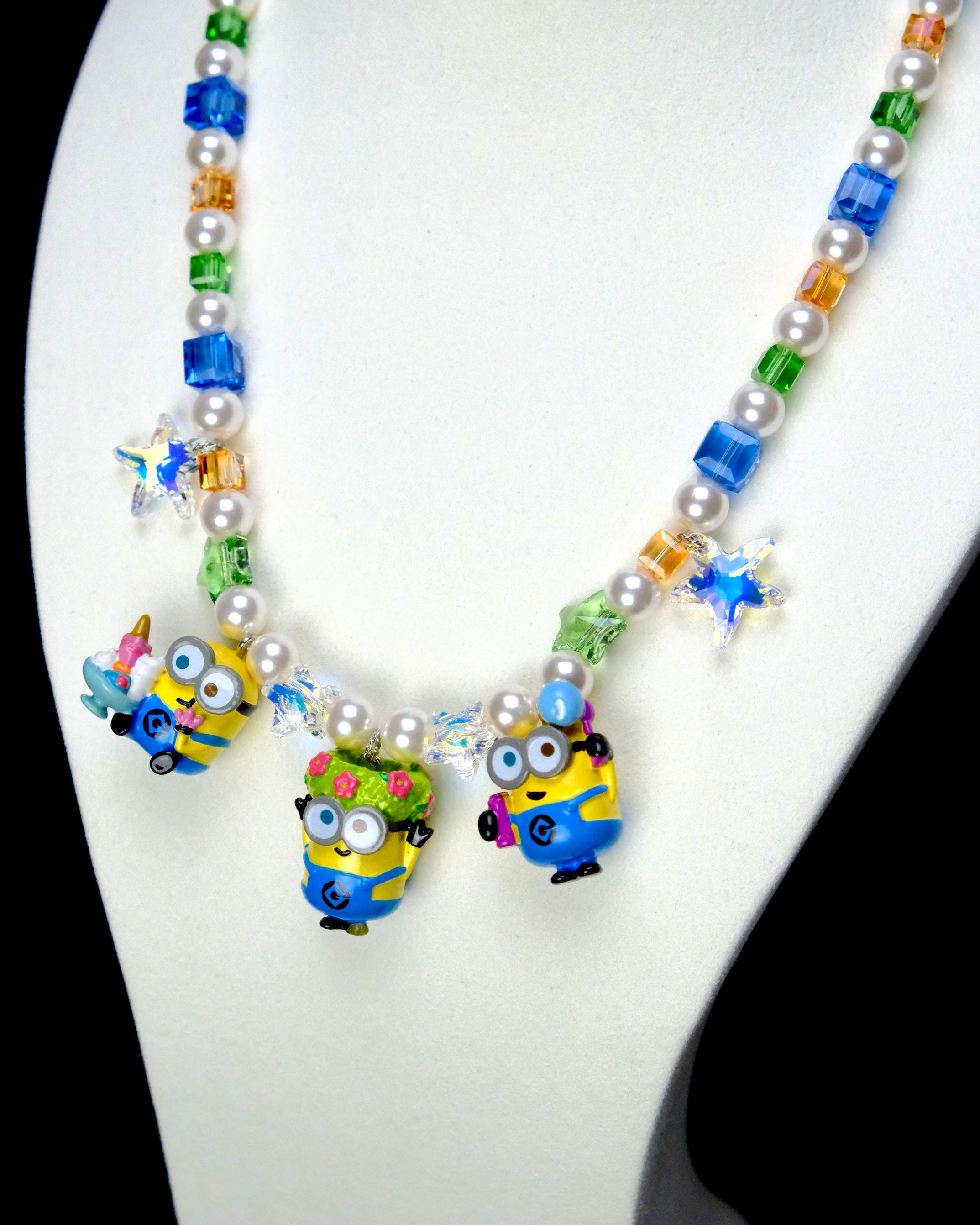 Alternate product photo of Sunshine Trio Charm Necklace by Shinora Studio.