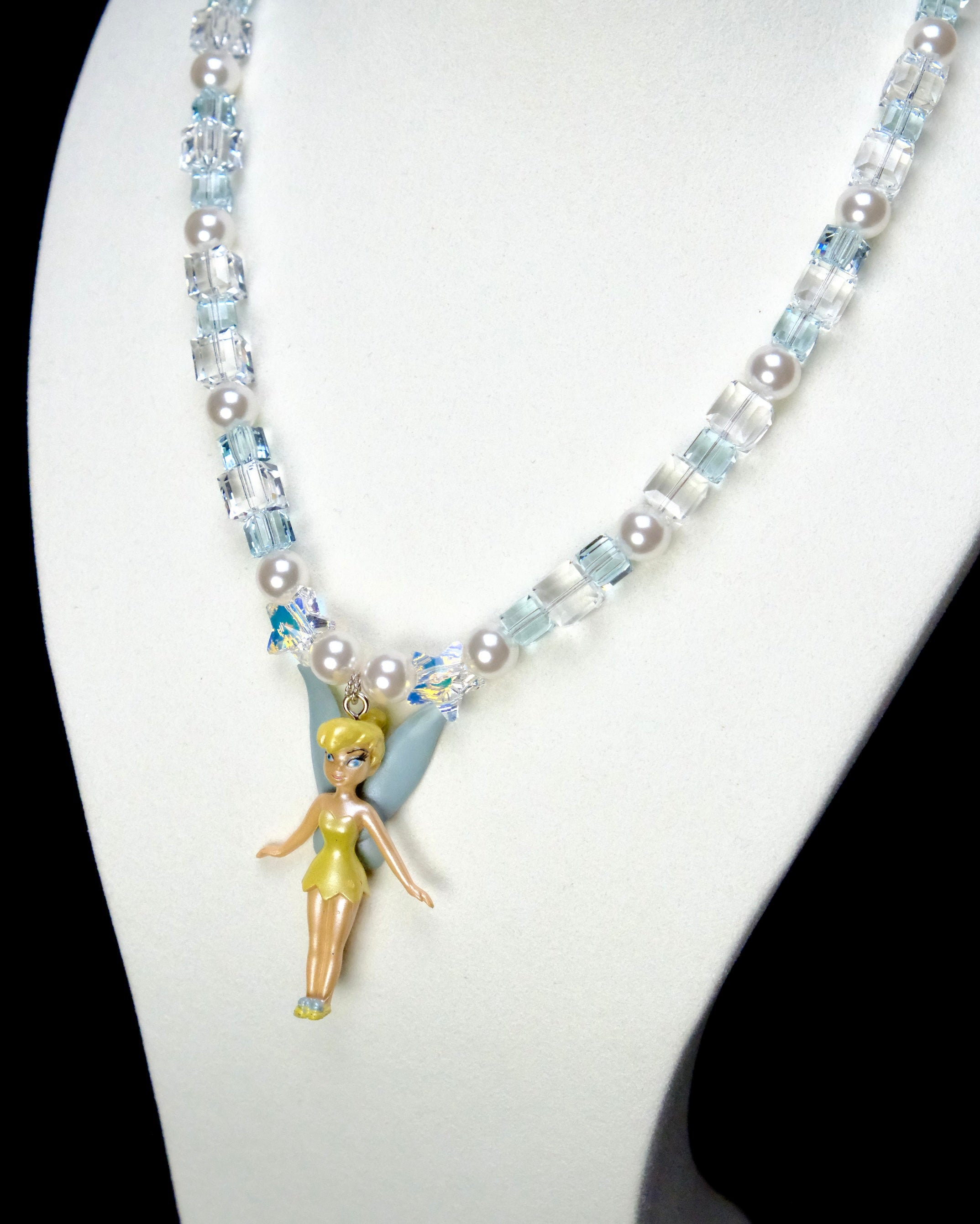 Alternate product photo of Blue Fairy Charm Necklace by Shinora Studio.