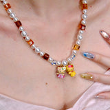 Back view of Hawaiian Dream Duo Necklace · handmade Swarovski crystal jewelry