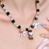 Back view of Western Pup Charm Necklace · handmade Swarovski crystal jewelry