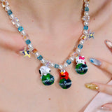 Complete set view of Global Adventure Charm Necklace · handmade Swarovski crystal jewelry