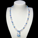 Blue Mermaid Cat Charm Necklace